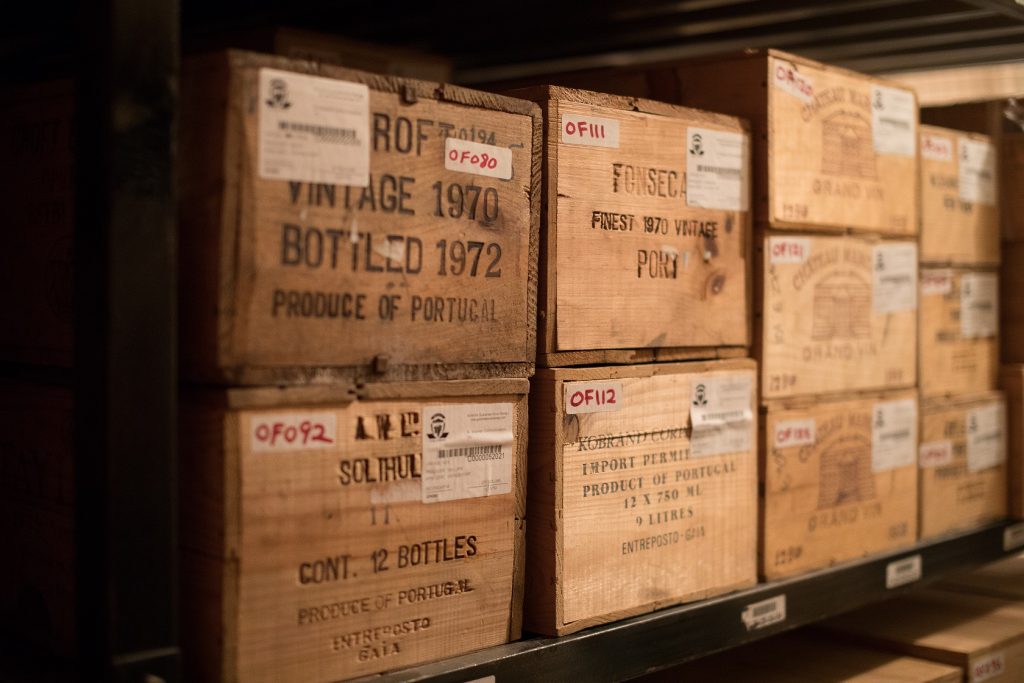 Managed inventory wine storage in Mana Wine facility.